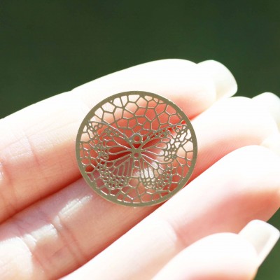 Butterfly Window Plate - Silver Tone